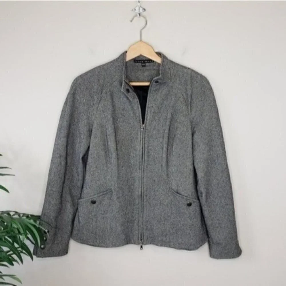 Jenne Maac Herringbone Zipper Jacket
